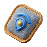 elegant minimalist Smart Fabric Patch with Wireless Connectivity Isolated Element professional png