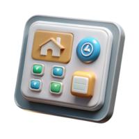 serene modern Smart Home Control Panel Touchscreen Blue Glow Transparent high resolution png