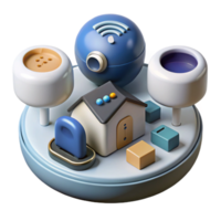 stunning rustic Smart Home Devices Connected Isolated Top View high quality png