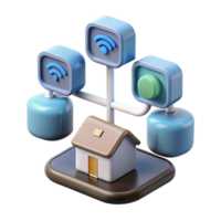 serene artistic Smart Home Hub Multiple Devices Connected on Transparent Background genuine png