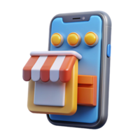 extraordinary rustic Smartphone Showing Virtual Store Interface Isolated high quality png