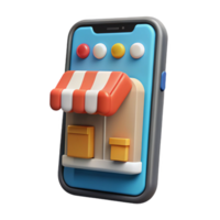 extraordinary rustic Smartphone Showing Virtual Store Interface Isolated detailed png