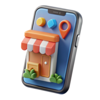 magnificent artistic Smartphone Showing Virtual Store Interface Isolated authentic png