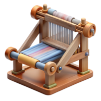 serene rustic Smart Textile Weaving Loom Isolated high resolution png