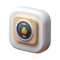 serene abstract Smart Thermostat Rectangular Display White Color Cutout original png