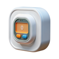 beautiful minimalist Smart Thermostat Rectangular Display White Color Cutout high quality png
