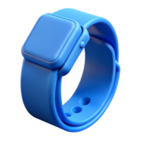 wonderful modern Smartwatch Band Silicone Blue on Transparent Background high quality png