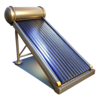 impressive traditional Solar Water Heater Side Angle Transparent Background with Detailed Reflection detailed png
