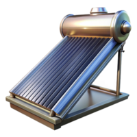 dramatic artistic Solar Water Heater Side Angle Transparent Background with Detailed Reflection detailed png