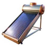 wonderful classic Solar Water Heater Side Angle Transparent Background with Detailed Reflection png