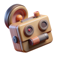 elegant vintage Sound Recorder Capturing Urban Ambience Transparent Background high resolution png