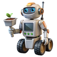 wonderful rustic Space Agriculture Robot with Gripper Arm Transparent Background genuine png