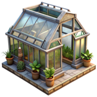 extraordinary minimalist Space Greenhouse with Artificial Sunlight Isolated original png