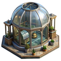 stunning rustic Space Greenhouse with Observation Deck Transparent professional png