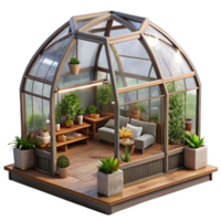 extraordinary classic Space Habitat Greenhouse Interior View Transparent Background high quality png