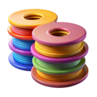 extraordinary traditional Stack of Colorful Filament Spools Isolated exclusive png