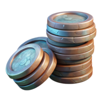 magnificent contemporary Stack of Coins Side View Cutout premium png