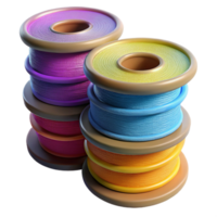magnificent abstract Stack of Colorful Filament Spools Isolated high resolution png