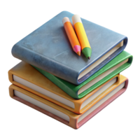 stunning traditional Stack of Notebooks and Pencils Cutout premium png