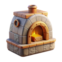wonderful abstract Stone Oven Front View Isolated with Warm Colors high resolution png