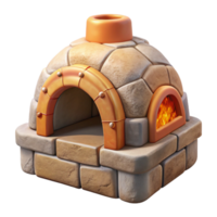 impressive traditional Stone Oven Front View Isolated with Warm Colors exclusive png
