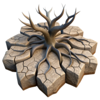 elegant abstract Strange Roots Through Cracked Asphalt Isolated Element high quality png