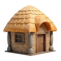 magnificent minimalist Straw Bale House Model Front View Transparent Background authentic png