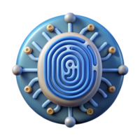 impressive rustic Stylized Fingerprint Icon with Scan Lines Transparent high resolution png
