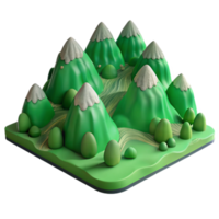 elegant artistic Surreal Mountain Landscape with Jagged Peaks Cutout authentic png