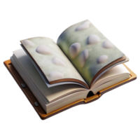serene classic Surreal Open Book with Blank Pages high quality png