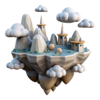 magnificent rustic Surreal Sky Cutout with Floating Islands high quality png