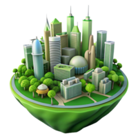 dramatic classic Sustainable Cityscape Transparent Background with Green Spaces exclusive png