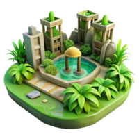 impressive modern Sustainable Tower Back View Isolated authentic png
