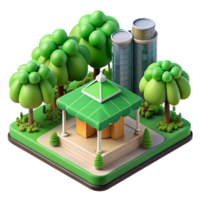 wonderful vintage Sustainable Urban Development Transparent Background with Green Canopy png