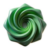 impressive rustic Swirling Green Geometric Shape Isolated on Transparent Background high quality png