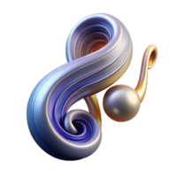 lindo tradicional rodopiando musical Nota visualização transparente fundo com borrão efeito exclusivo png