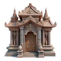 vibrant abstract Temple Entrance with Intricate Carvings Front View Isolated high quality png