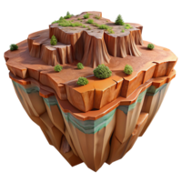 serene artistic Terraformed Canyon Isolated with High Contrast professional png