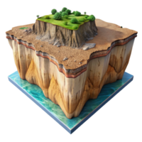 dramatic traditional Terraformed Coastal Cliff Cutout with Eroded Texture authentic png