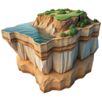 serene artistic Terraformed Coastal Cliff Cutout with Eroded Texture genuine png