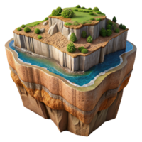 dramatic abstract Terraformed Coastal Cliff Cutout with Eroded Texture high quality png