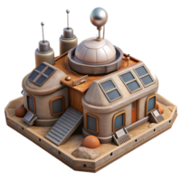 serene modern Terraforming Base with Solar Panels and Antennas Isolated high resolution png