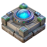 elegant vintage Terraforming Platform with Holographic Interface Isolated Element genuine png
