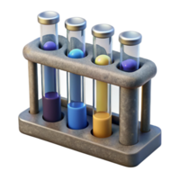 magnificent abstract Test Tube Rack with Vials Transparent Isolated premium png