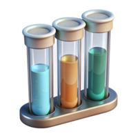 wonderful artistic Test Tubes with Clear Liquids Isolated on Transparent Background professional png