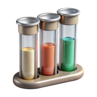 serene minimalist Test Tubes with Clear Liquids Isolated on Transparent Background genuine png
