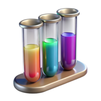 serene abstract Test Tubes with Colorful Liquids Isolated on Transparent Background genuine png