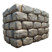 vibrant vintage Textured Stone Wall Fragment Isolated on Transparent Background original png
