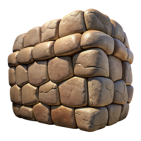 stunning minimalist Textured Stone Wall Fragment Isolated on Transparent Background high quality png