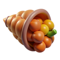 beautiful minimalist Thanksgiving Cornucopia Side View Transparent professional png